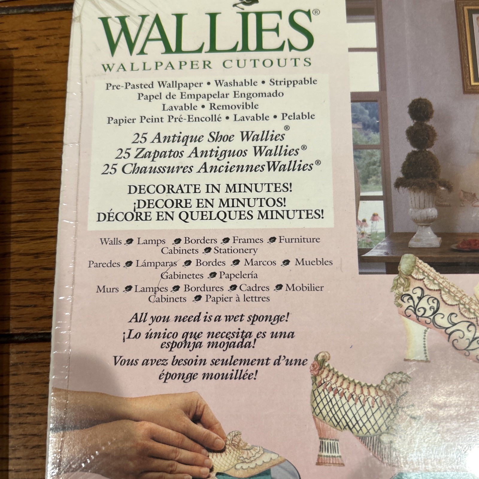 4 Wallpaper Cutouts Wallies NEW Antique Shoes