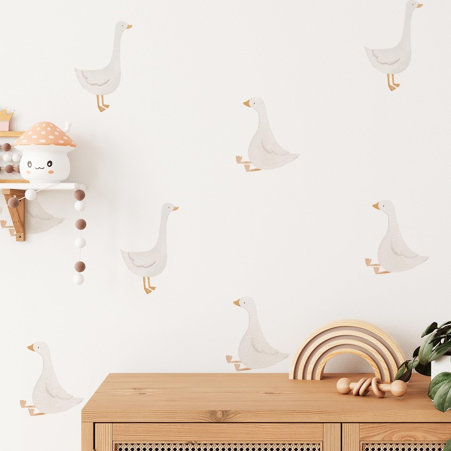 32 Pcs Silly Goose Nursery Decor Peel and Stick, Animals Birthday Decorations…
