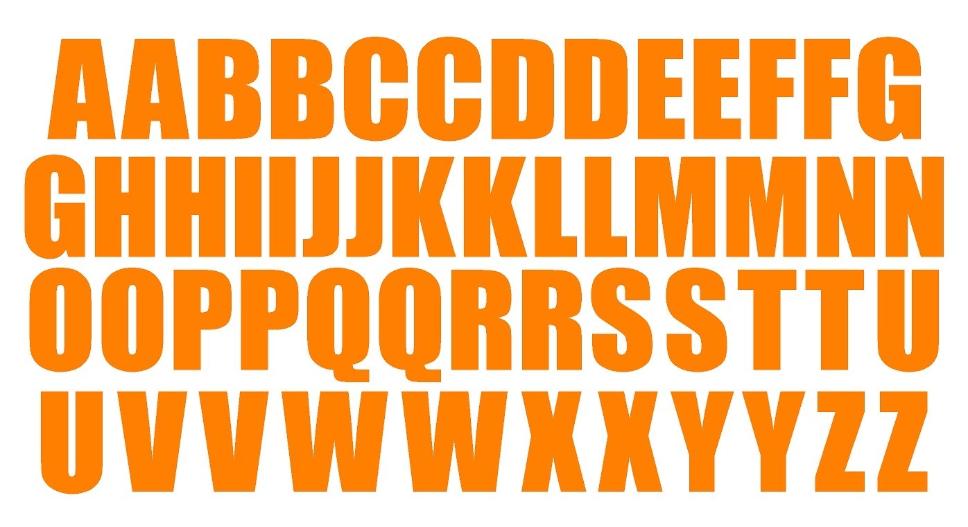 A B C Lettering Alphabet Die Cut Vinyl Decal Waterproof Many Colors and Sizes