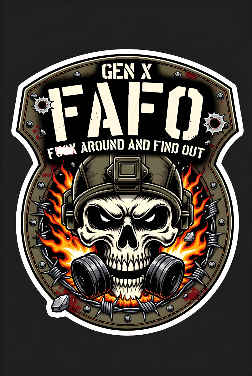 👀 GEN X Military Style FAFO SKULL 4" Premium Matte Sticker/Decal! GenX01🔥