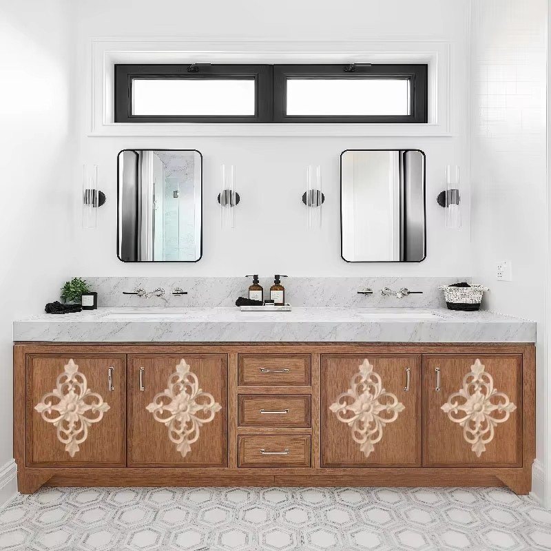 European Style Solid Wood Carving Appliques Home Furniture Vintage Decorations