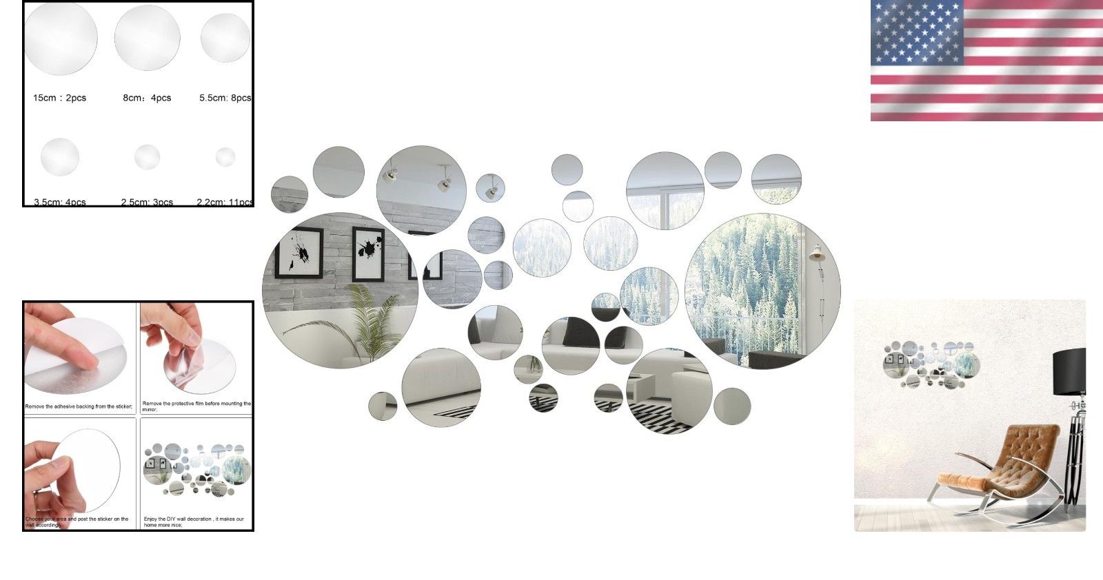 Versatile Waterproof 32-Piece Acrylic Mirror Wall Decals Perfect for Any Room