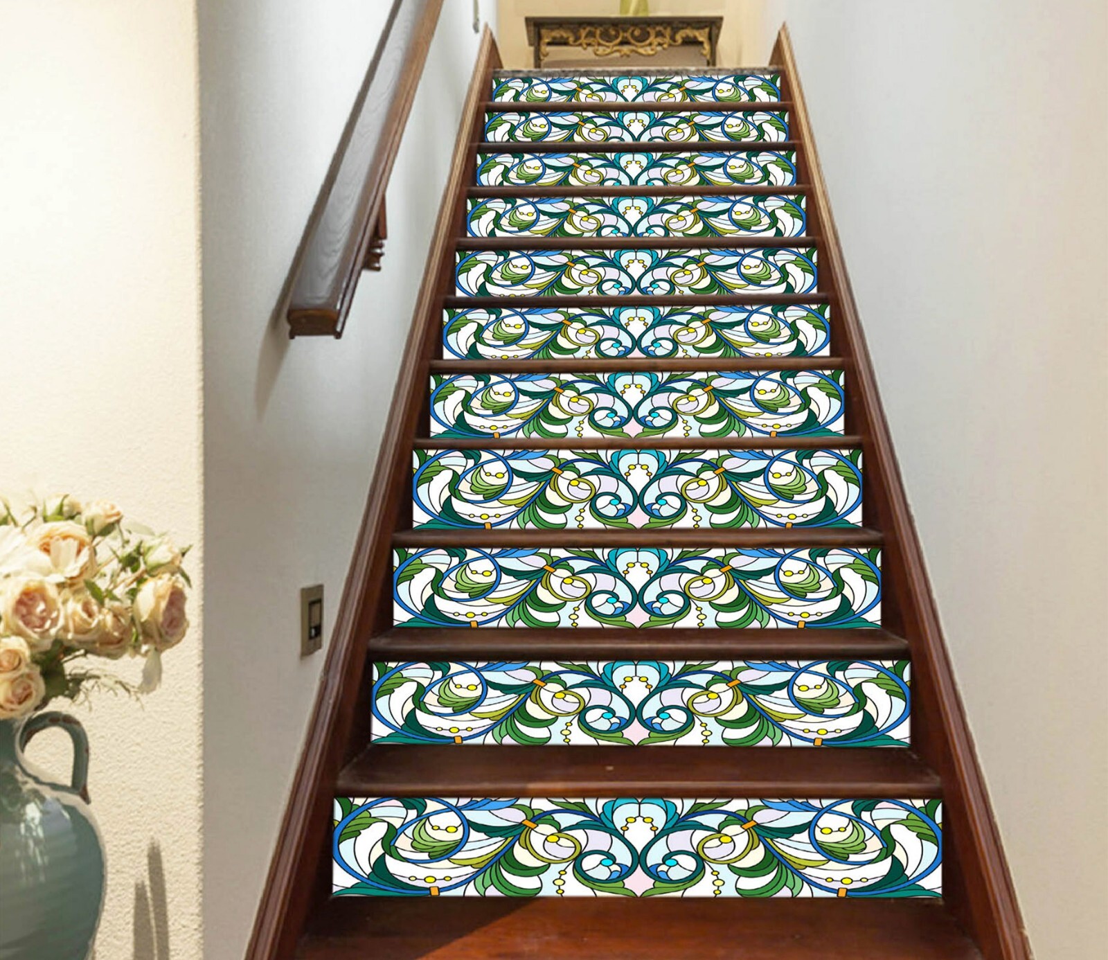 3D Green Totem AZ482 Stair Risers Decoration Mural Vinyl Wallpaper Kay