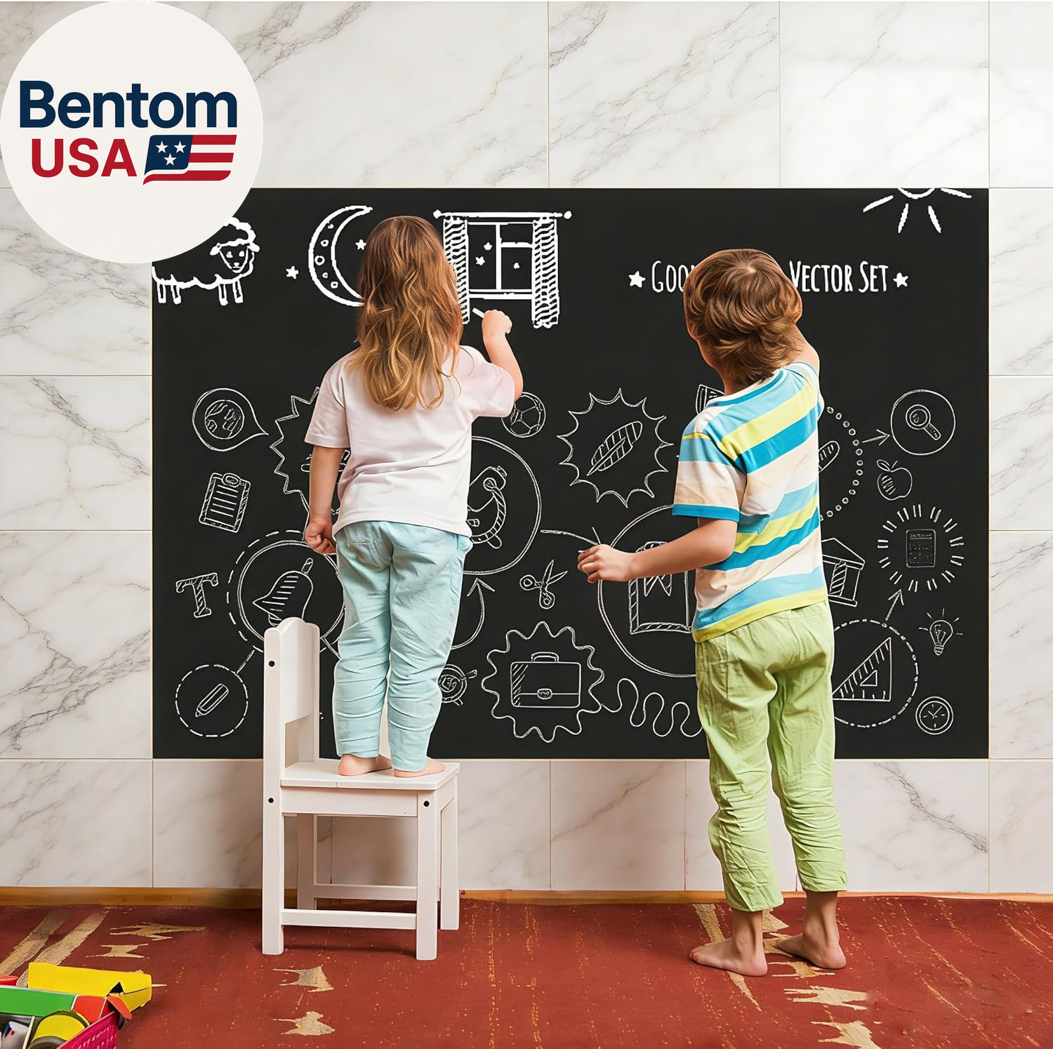 Chalkboard Wall Stickers Blackboard Wall Decals Self Adhesive Removable Reusable