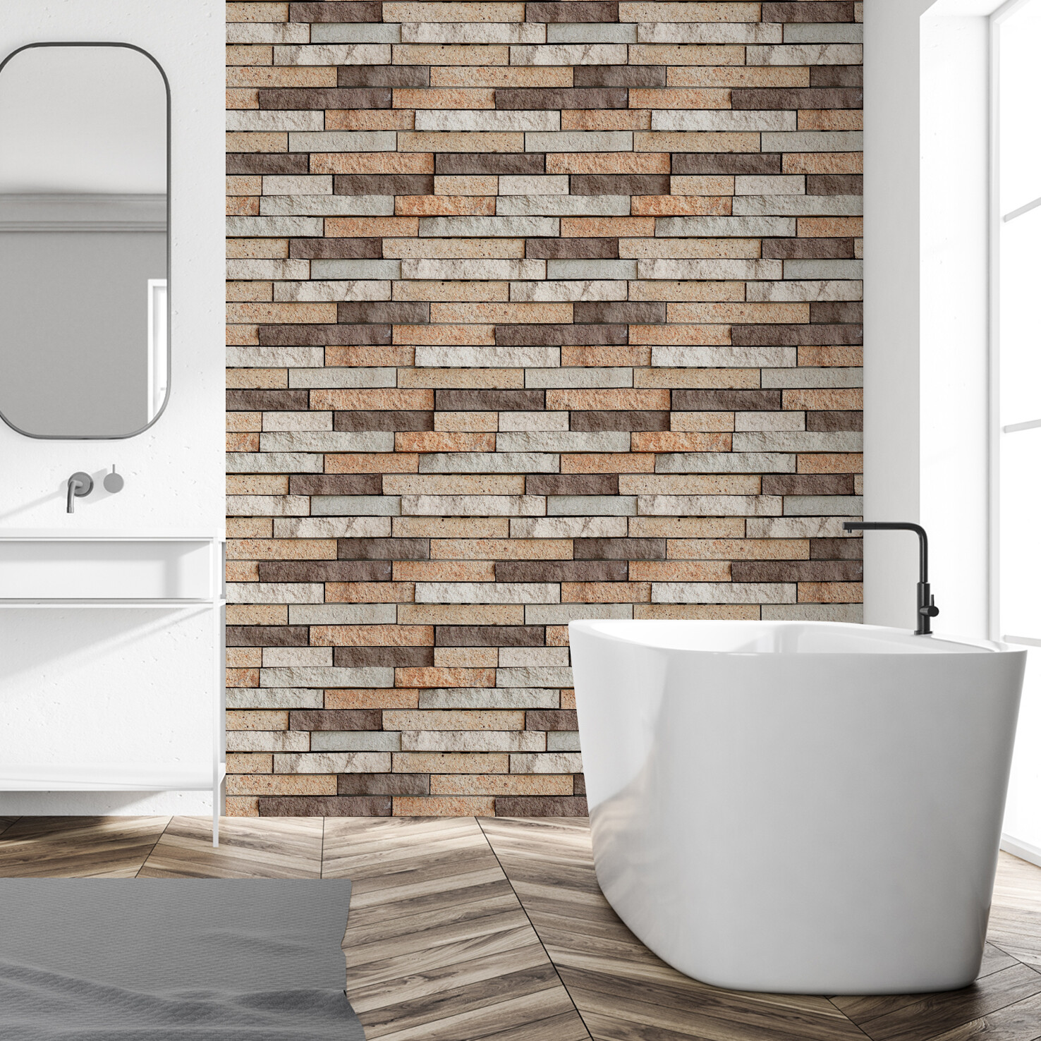 12"x12" 10Pcs 3D Wall Sticker Tile Brick Panel Self-adhesive Wall Waterproof PVC