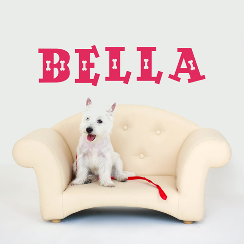 CUSTOM DOG NAME VINYL WALL DECAL STICKER ART-REMOVABLE WORDS HOME DECOR-MURAL