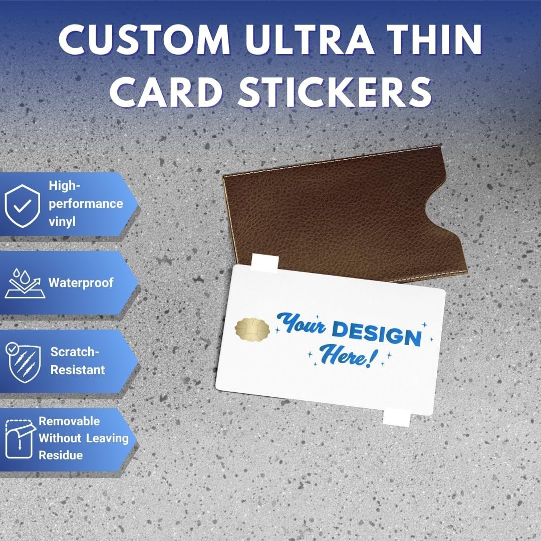 Custom Credit Debit Card Vinyl Skin Ultra Thin Sticker Personalization Wrap