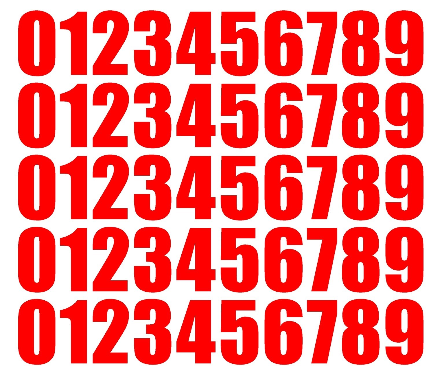 0 1 2 3 Numbers Die Cut Vinyl Decals Waterproof Many Colors and Sizes