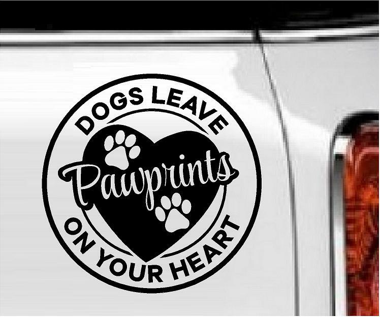 Dogs Leave Paw Prints – Circle – Vinyl Decal Home Décor 6" x 6"