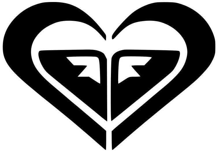 Roxy Heart hat hoodie T-Shirt shoes pants vinyl decal White sticker 10"x7"