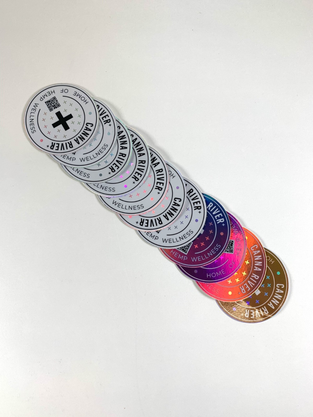 Lot of 11 Holographic Hemp Wellness Stickers Hippie Psychedelic Vibe Canna River
