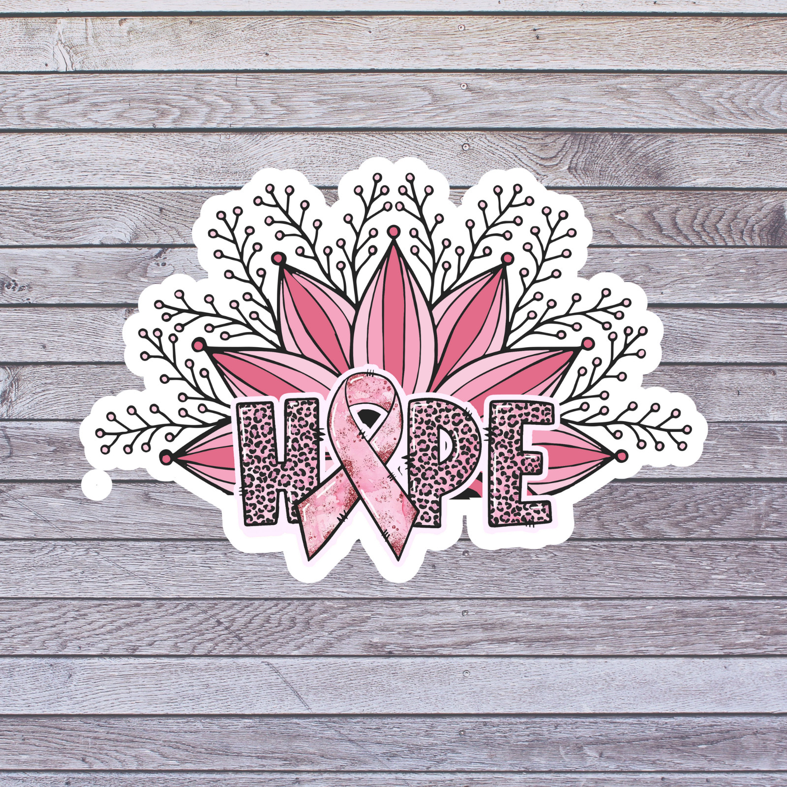 Cancer sticker vinyl decal awareness support breast cancer hope ribbon sunflower