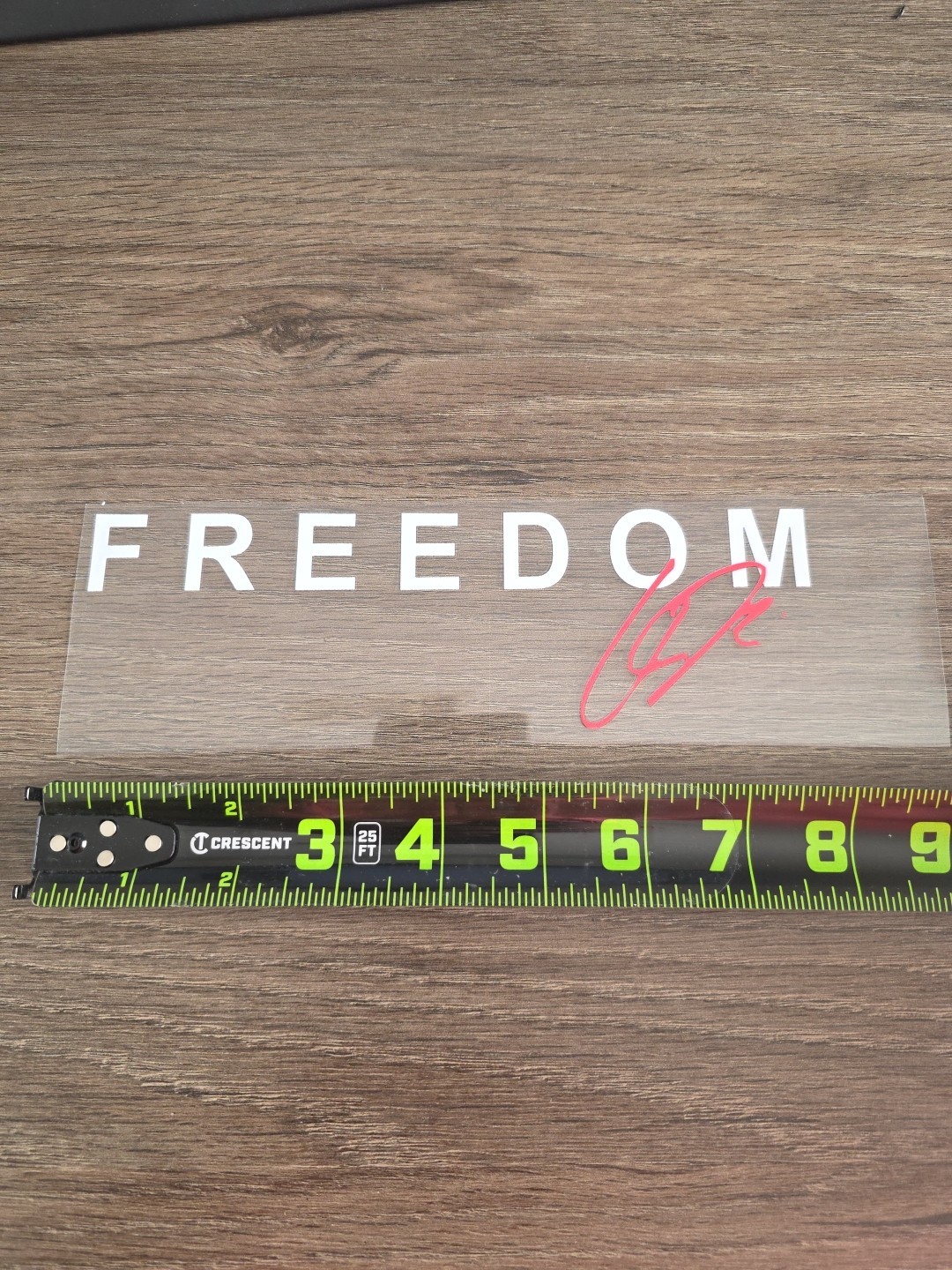 8in FREEDOM Charlie Kirk Memorial MAGA DECAL UV DTF White with Signature