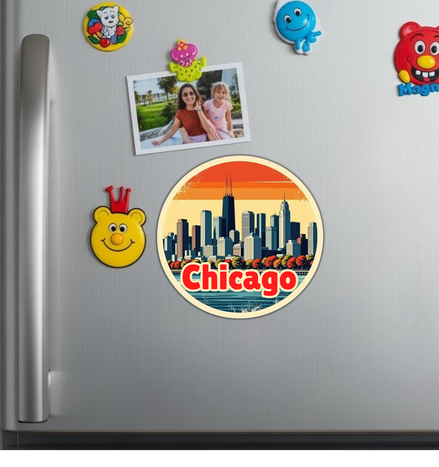 Chicago Illinois Windy City Fridge Magnet or Laptop Sticker