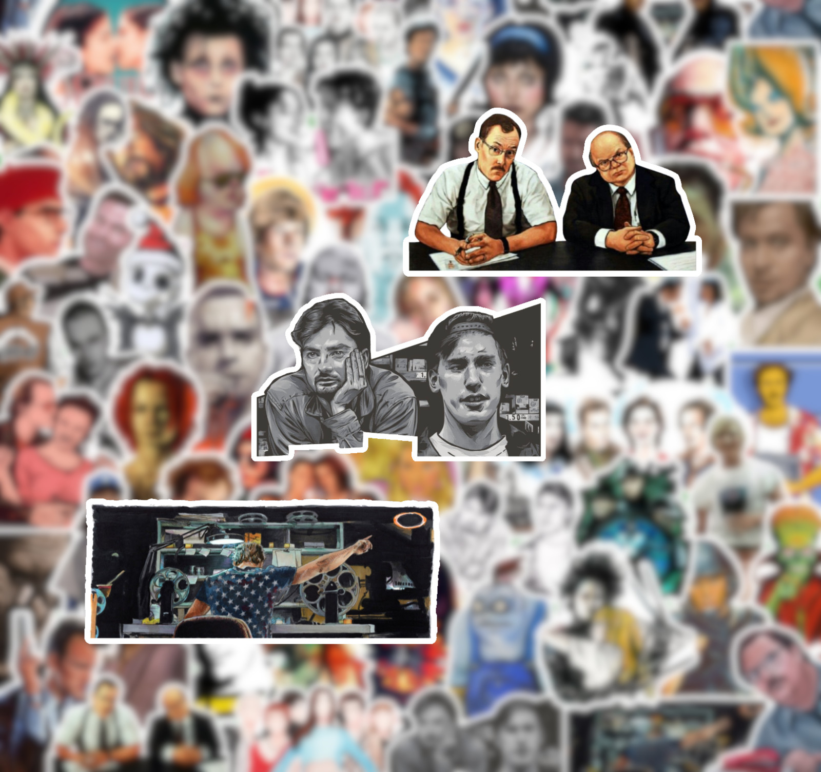25/50 90's Cult Classic Movies Sticker Pack -Waterproof Matte Vinyl -Fight Club
