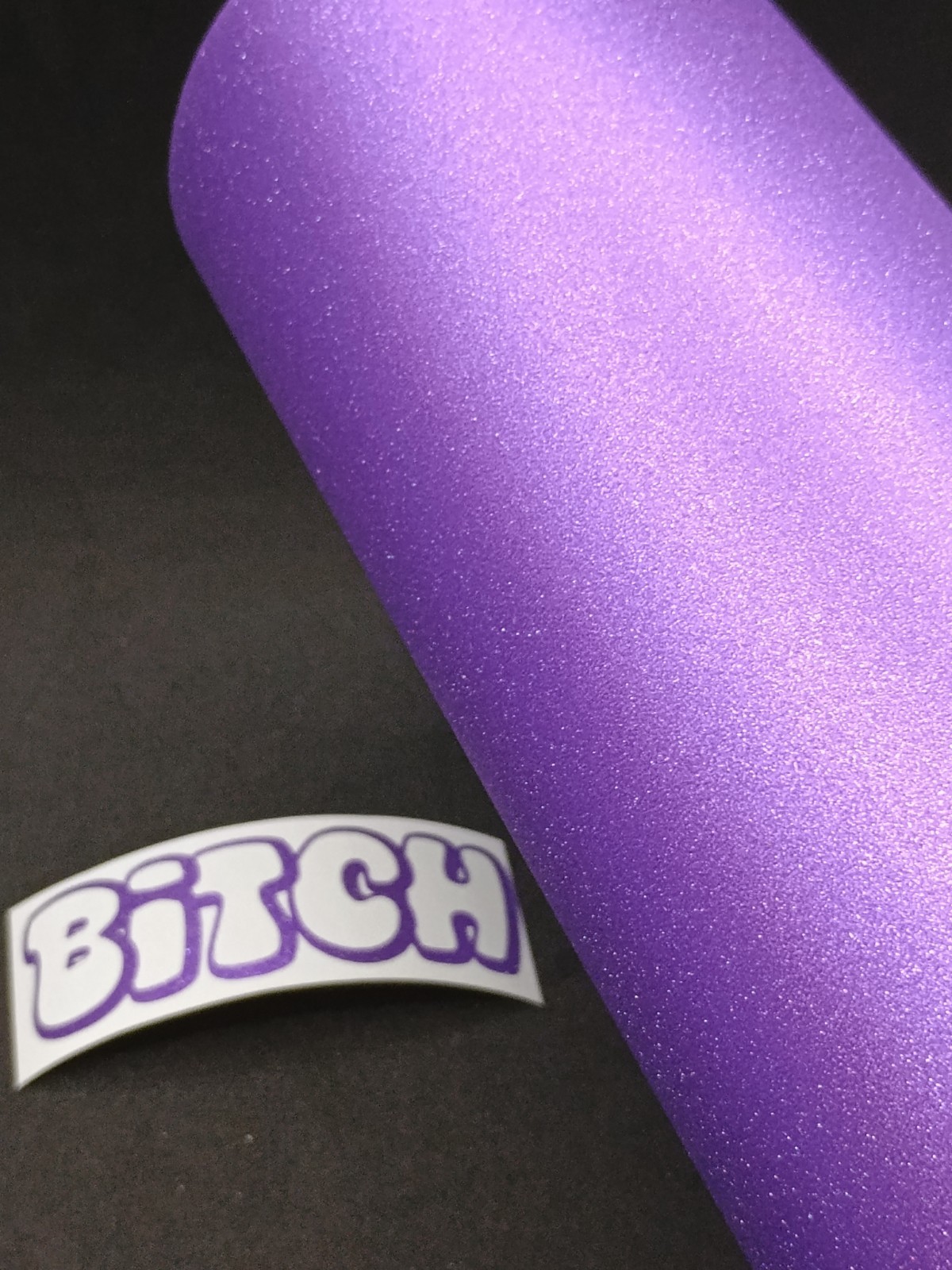 3" x 1" Purple Bitch Decal – Shimmer Permanent Vinyl – Sparkly – Glittery – Cute