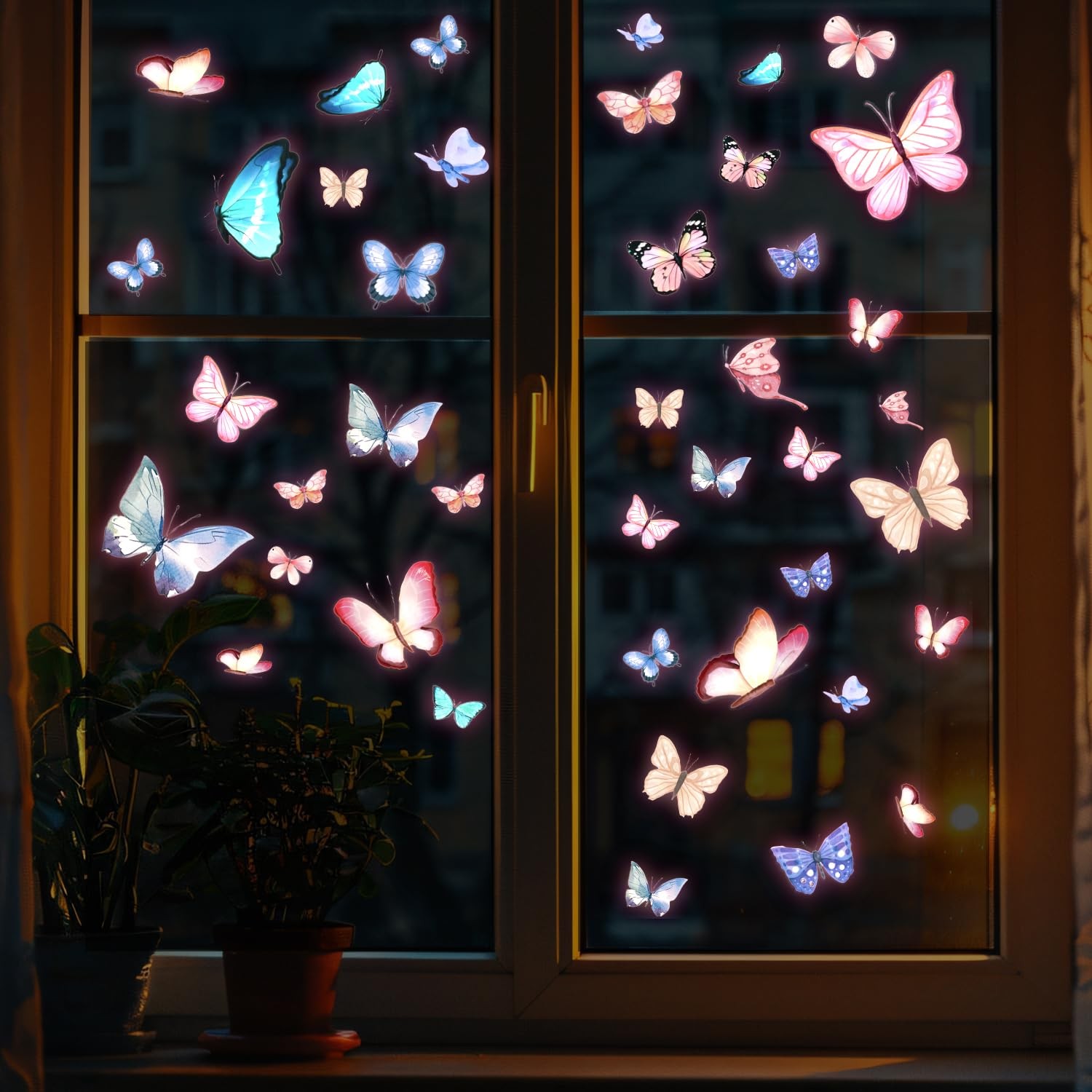 3 Sheets Glow in The Dark Butterfly Wall Decals, As Shown the Picture