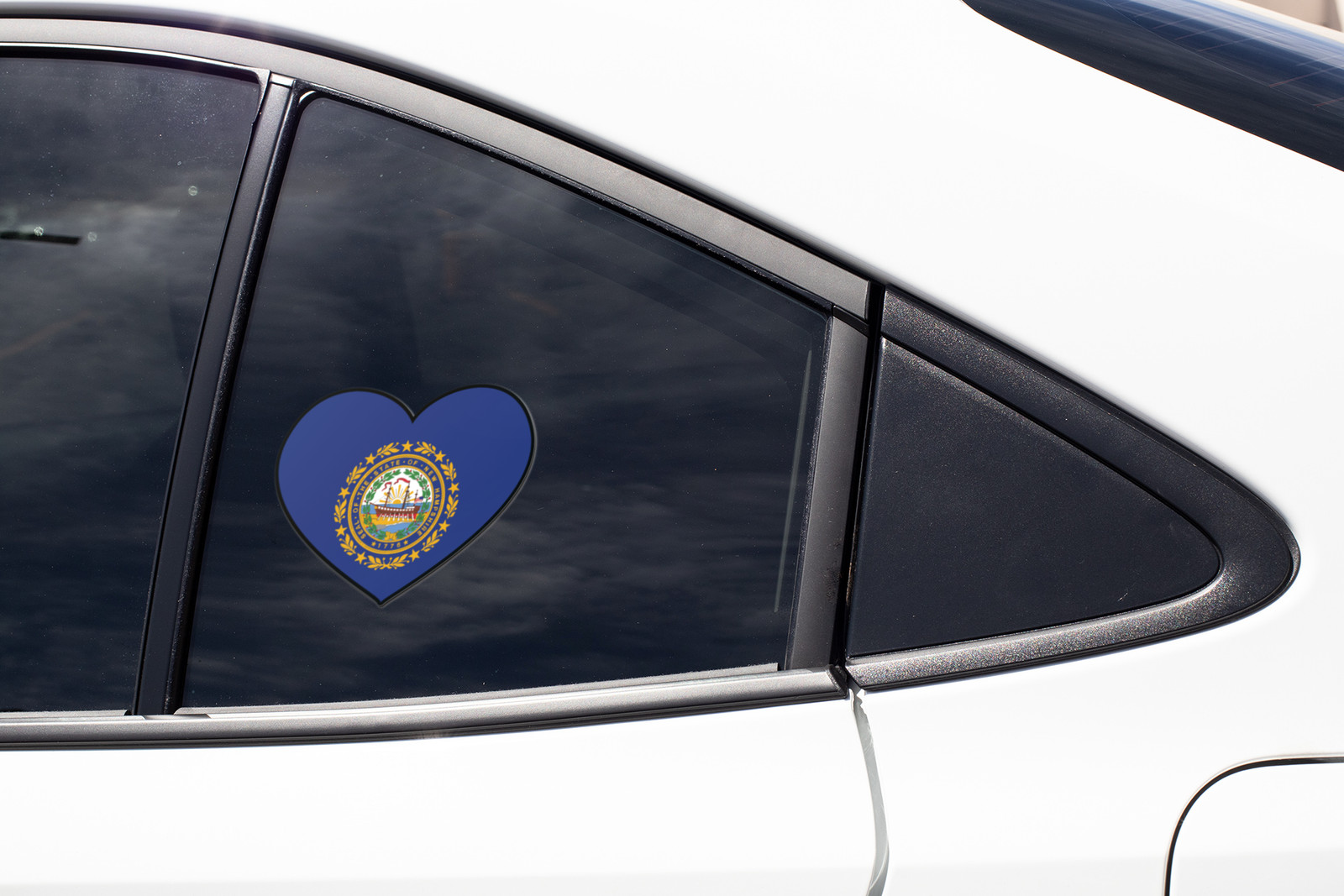 State of New Hampshire Flag Heart Sticker Decal USA New Hampshire State