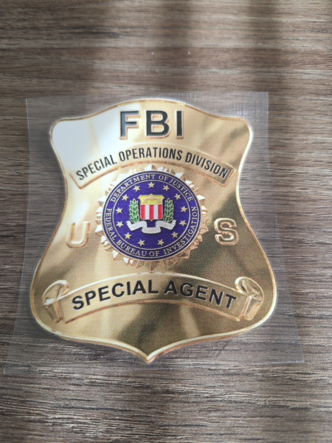FBI Special Operation Division Badge UV DTF Decal Sticker Waterproof Made In USA