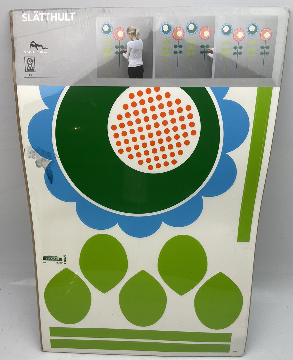 NEW IKEA SLATTHULT 15329 Flower Floral Spring Wall Decals Stickers DISCONTINUED