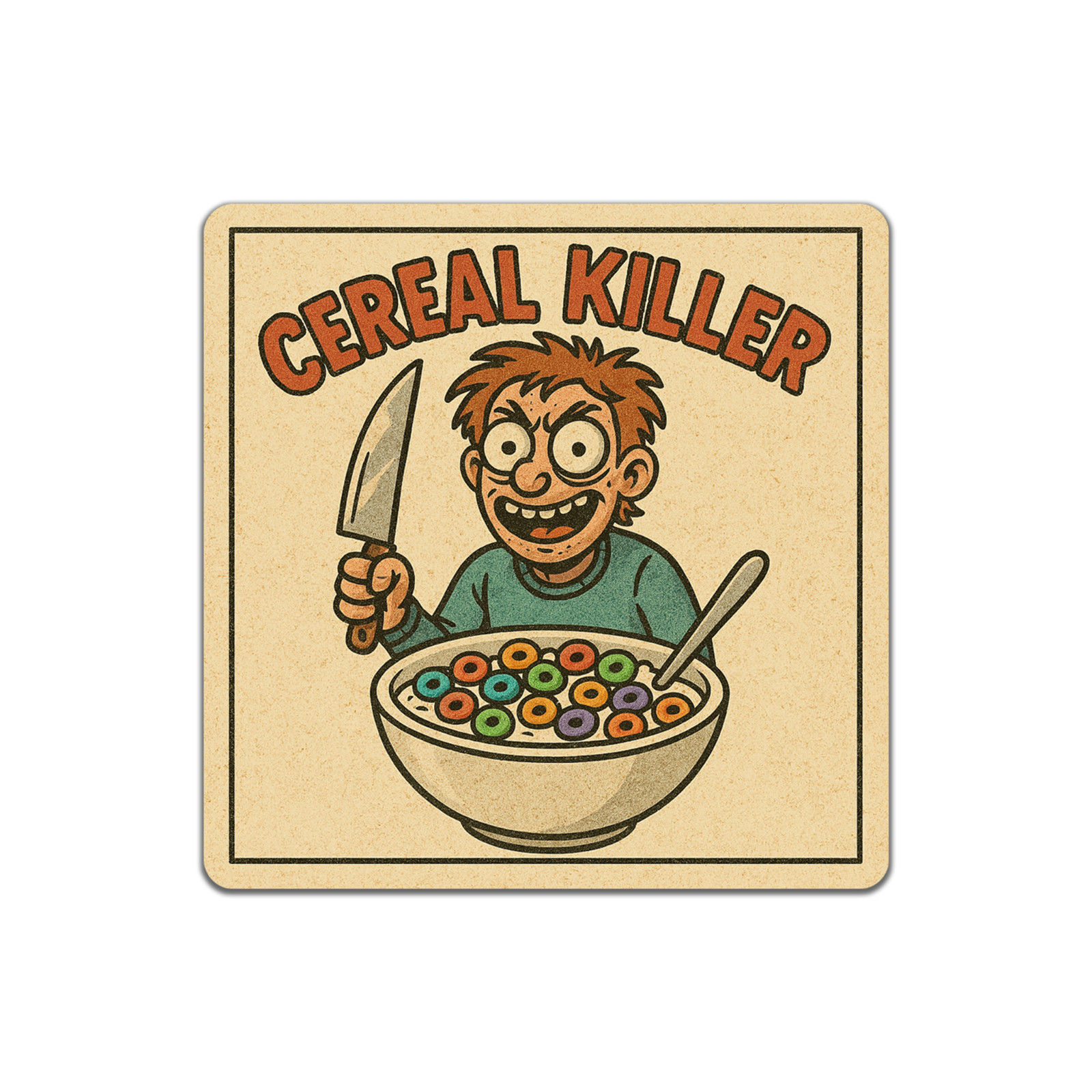 Cereal Killer Funny Sticker 3.5 inch – Vinyl Decal for Laptop Water Bottle