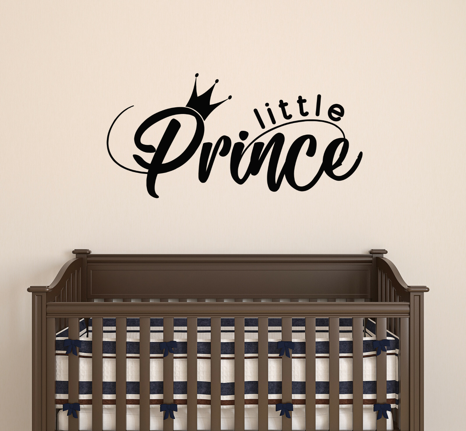 Vinyl Wall Decal Crown Little Prince Logo Words Stickers 22.5 in x 11 in gz182