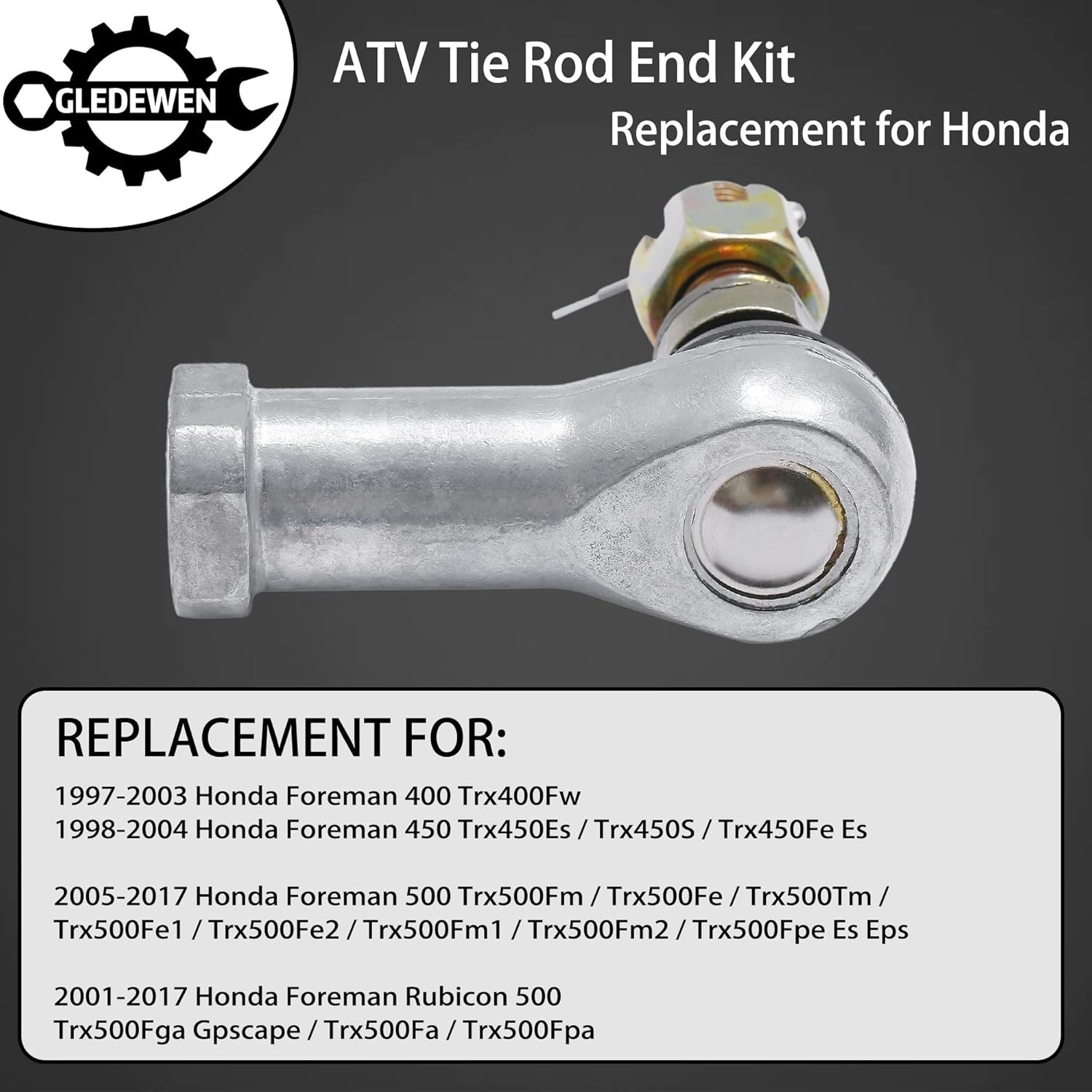 Tie Rod End Kit, Compatible With 1997-2017 Honda Foreman 400/450 / 500, 2001