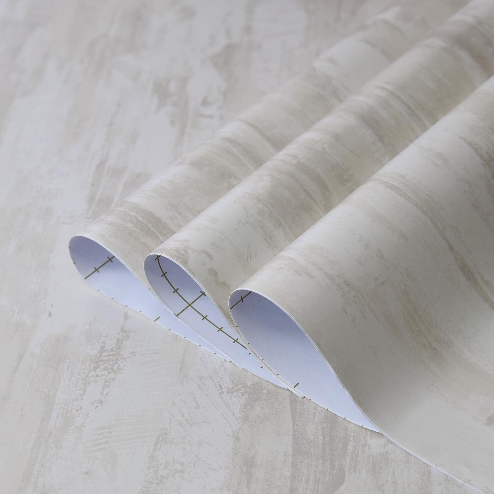 TOTIO Cream Concrete Wallpaper Peel Stick Milky White Plaster effect Contact …
