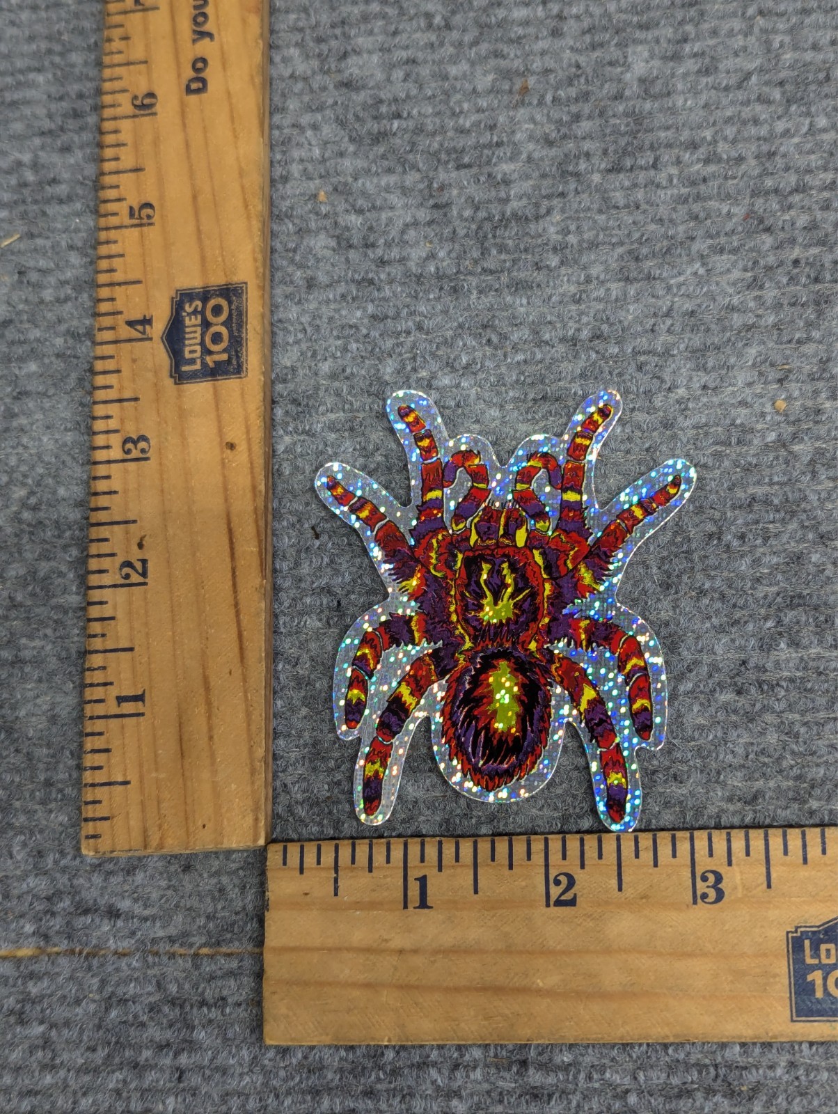 TARANTULA SPIDER STICKER Holographic Prism 1990s VENDING MACHINE Vintage