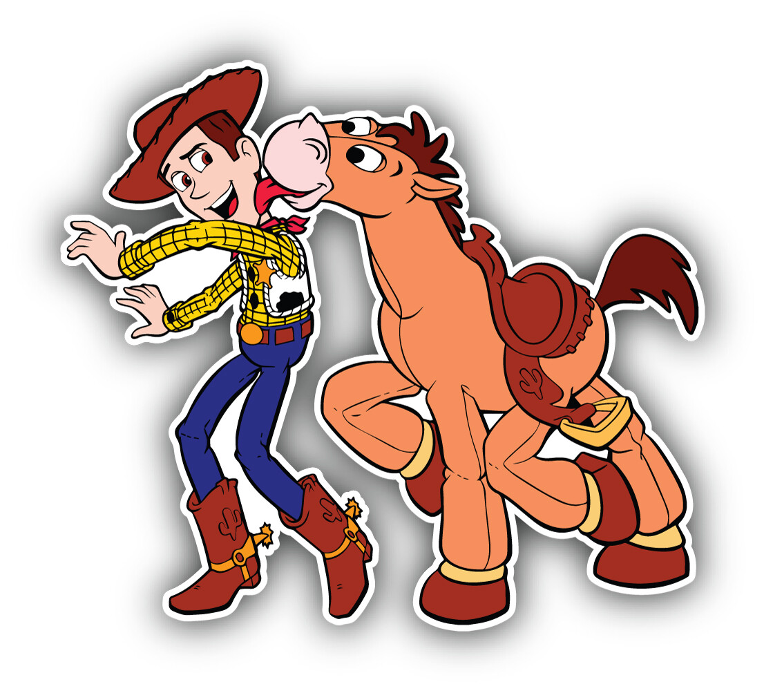 Toy Story Cartoon Sheriff Woody Horse Sticker Bumper Decal – "SIZES"