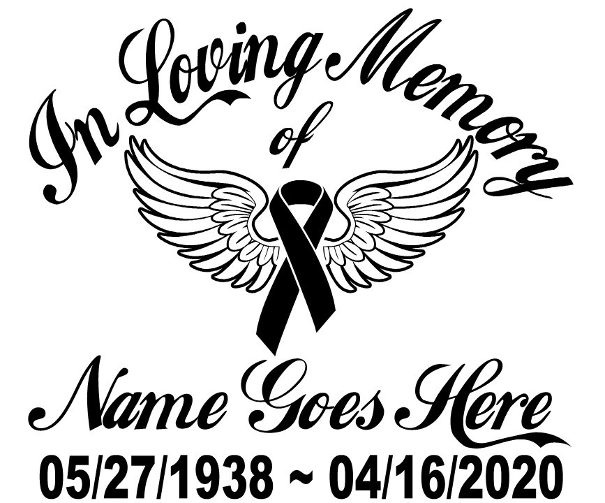 In Loving Memory Decal Cancer Ribbon Wings Angel Car Vinyl Sticker Custom