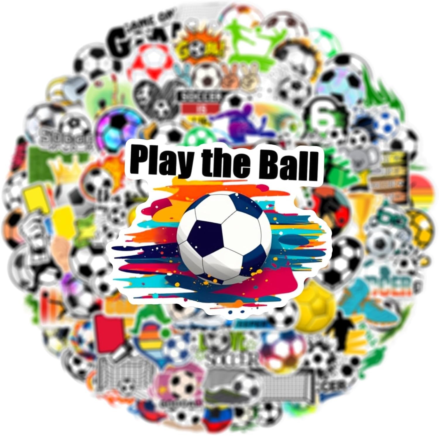 100pcs Soccer Sport Stickers for Kids, Cool Soccer Waterproof Vinyl Decal for…
