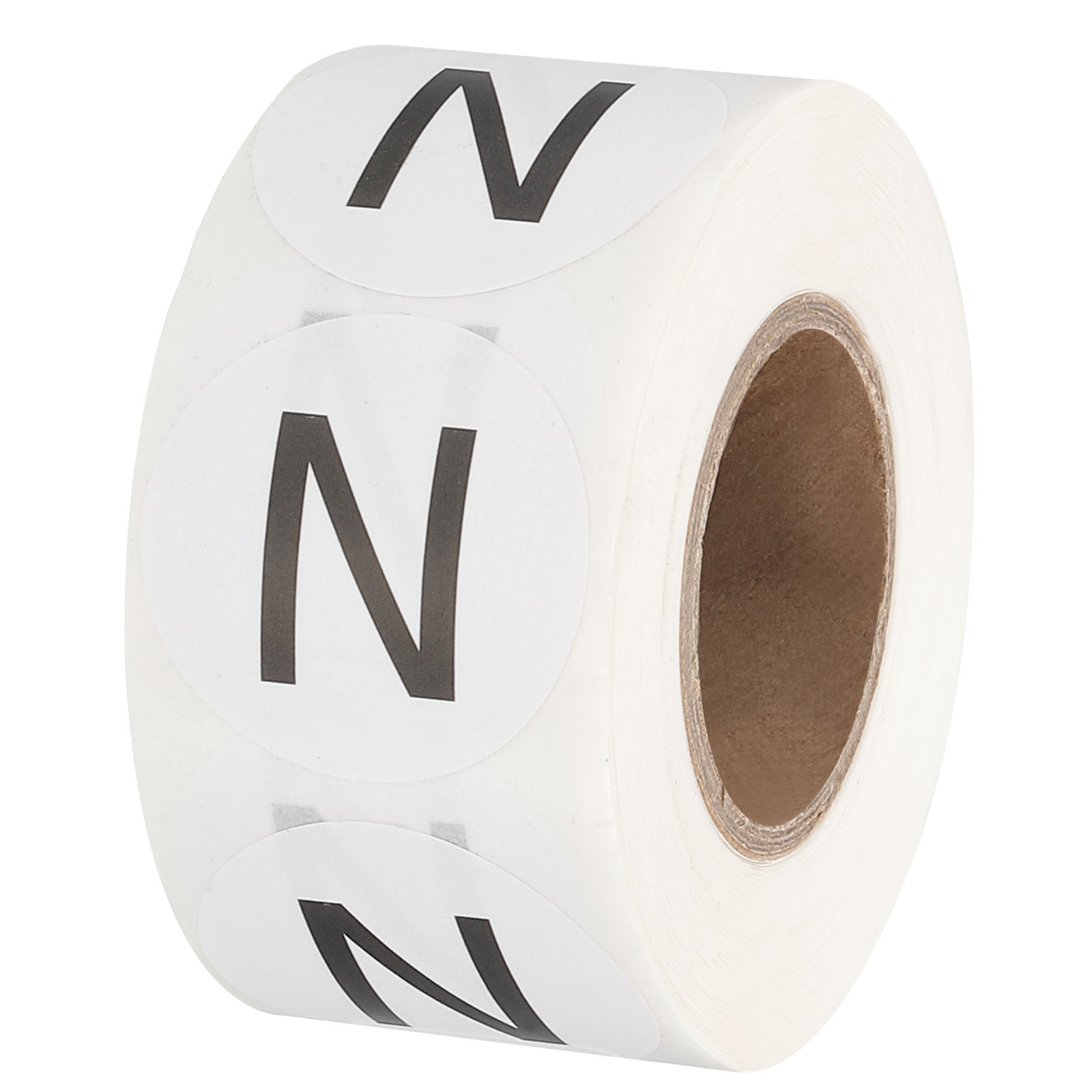 Letter N Inventory Labels, 1 Inch Capital Letter Stickers (1Roll/Total 500Pcs)