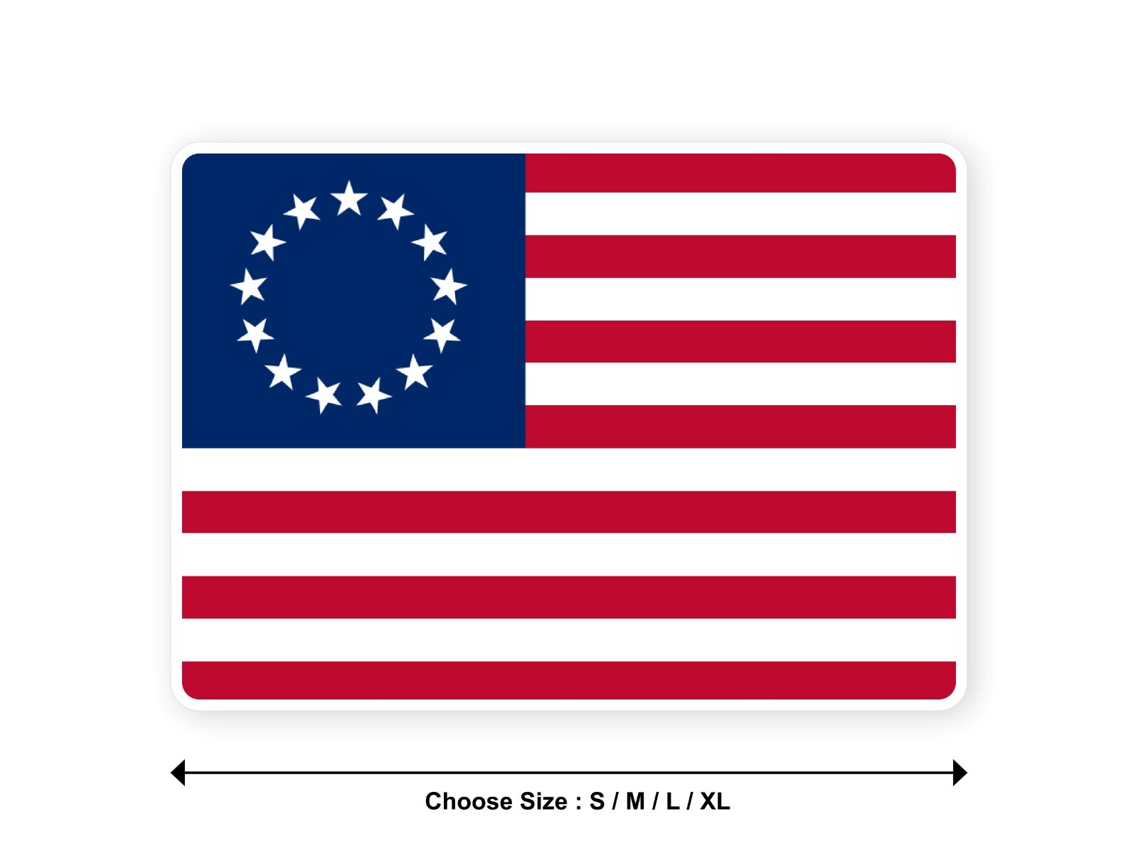 Sticker flag USA BETSY ROSS 13 STARS historical united states america decal