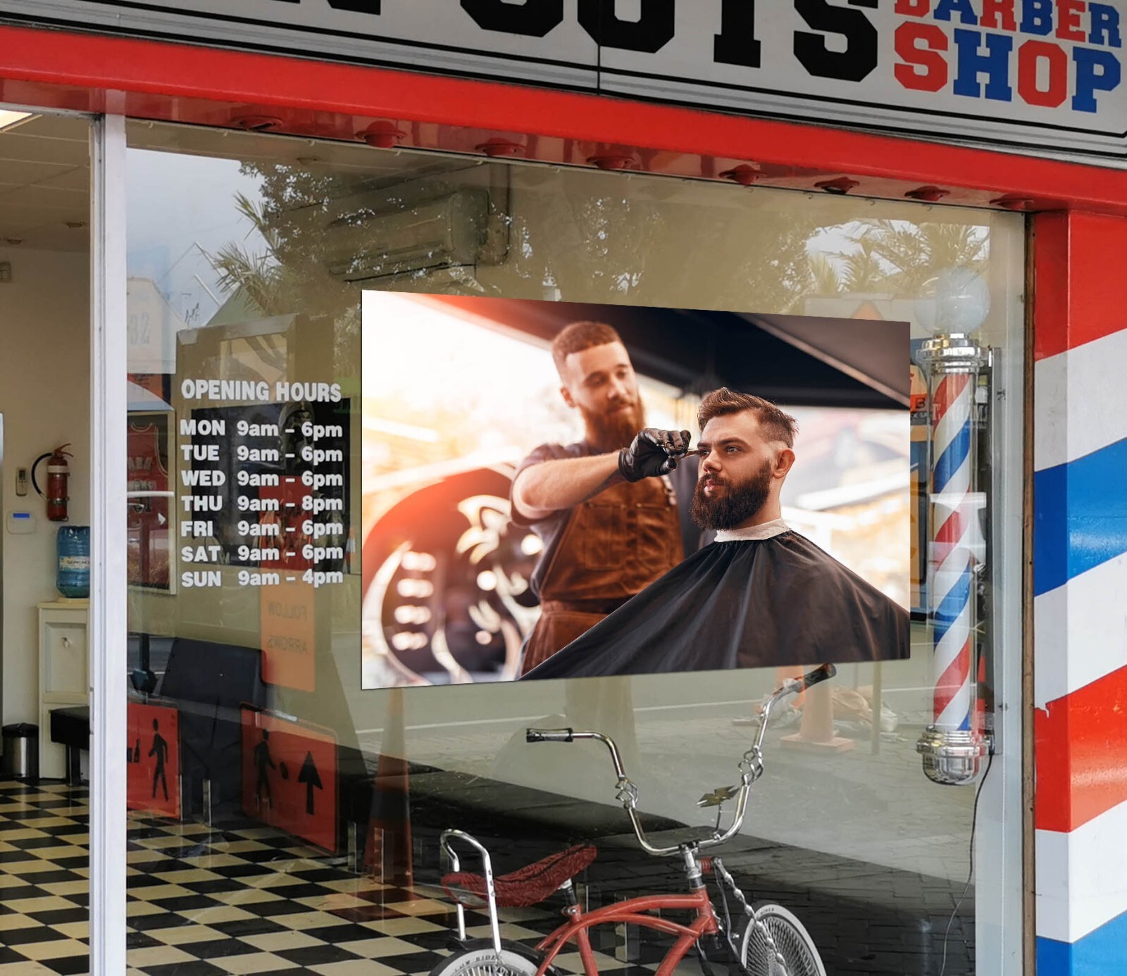 3D Man Hair Cut A647 Barber Shop Window Stickers Vinyl Wallpaper Wall Murals Amy