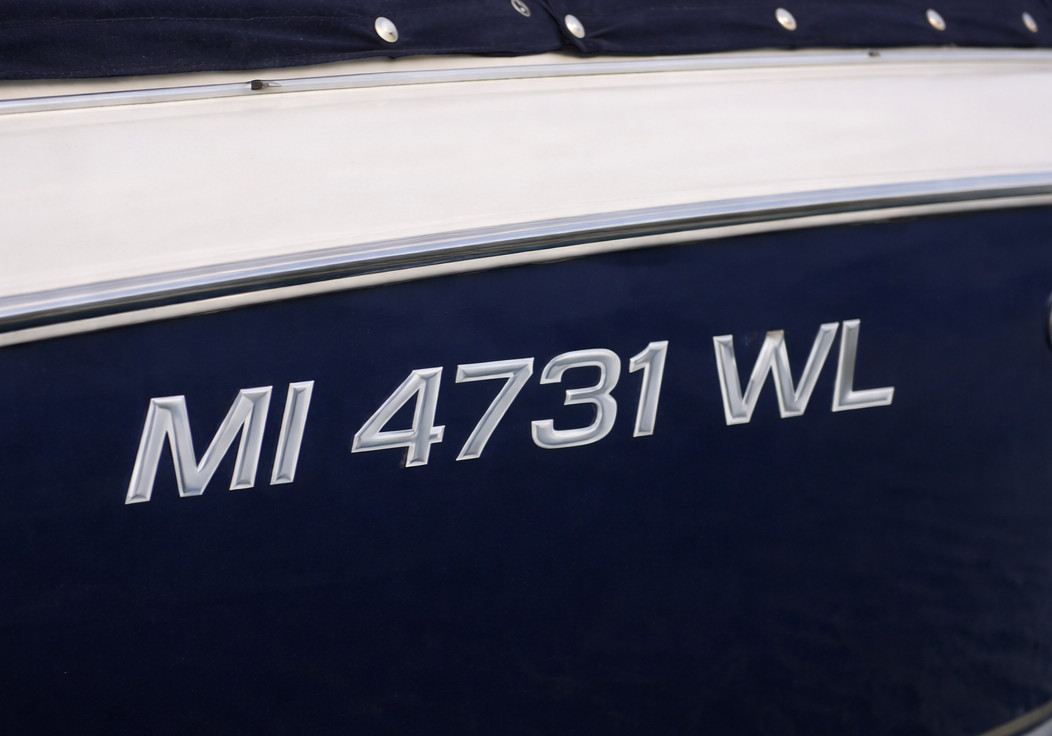 Premium Boat Registration Numbers 3” – Raised 3D Domed Marine Decals Chrome