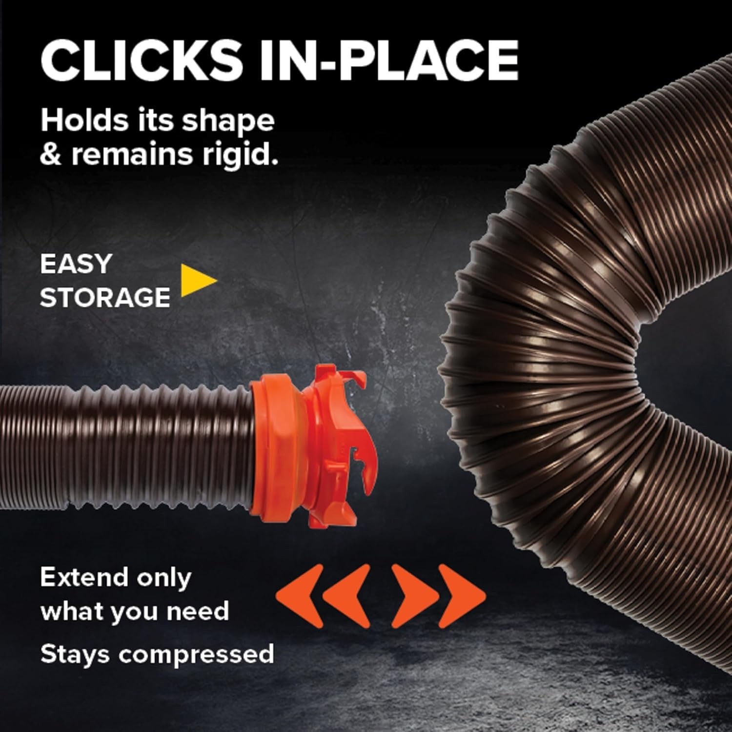 RhinoFLEX 15-Ft RV Sewer Hose Kit – Features Clear Elbow Fitting w/Removable 4-i