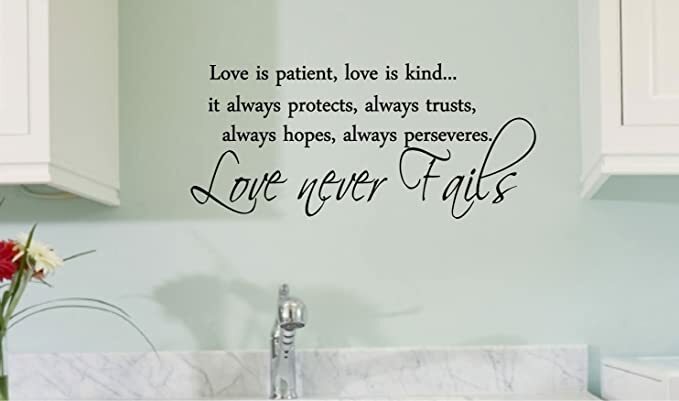 Love is patient love is kind Vinyl Wall Art Inspirational Quotes and Saying