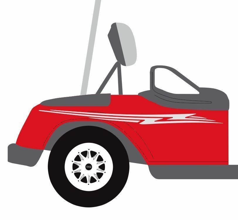 Bolt Kit Stripe 3M Vinyl Sticker Golf Cart Decal Graphic EZ Go Club Car Yamaha