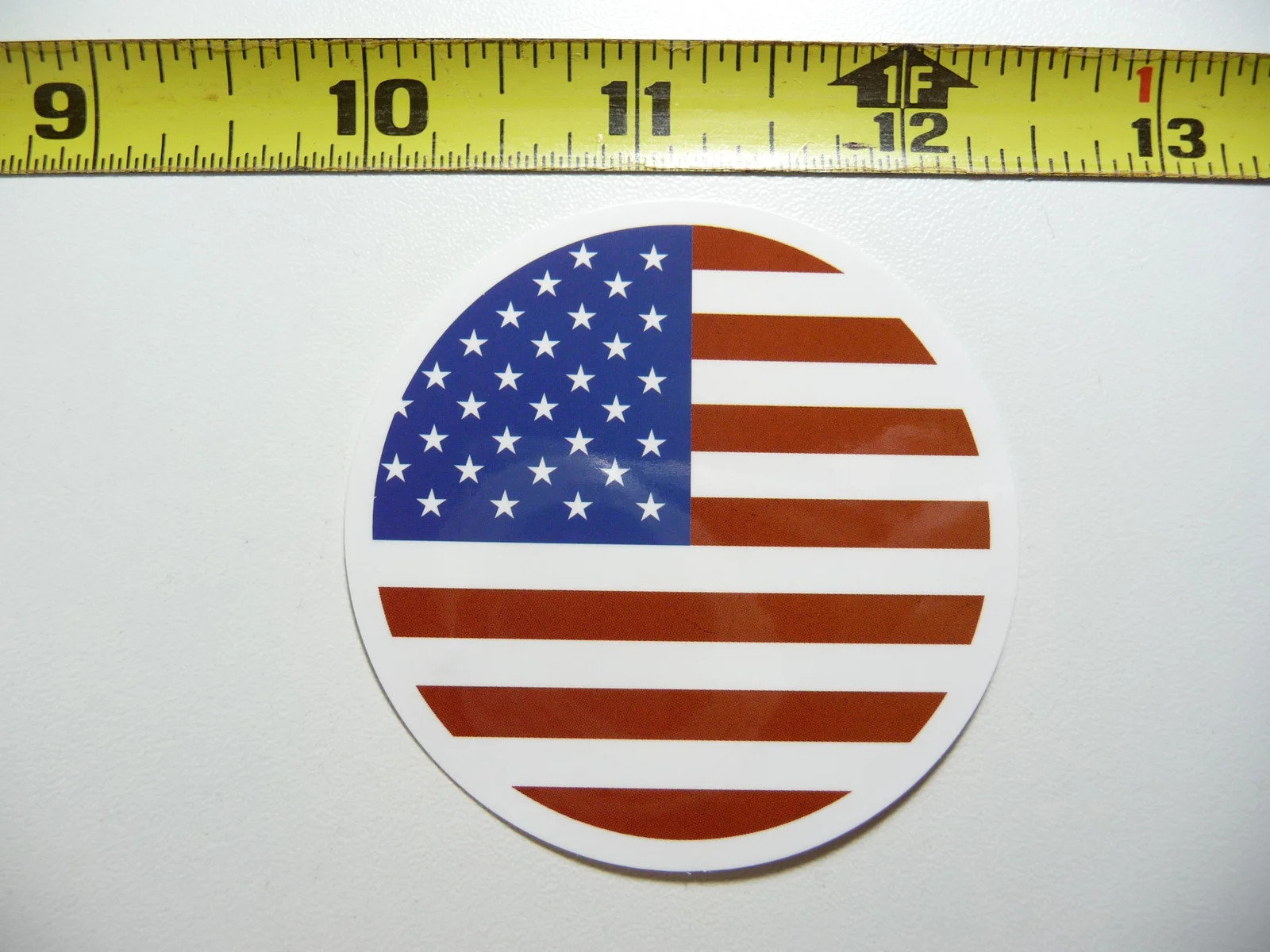 US USA UNITED STATES FLAG CIRCLE SMALL STICKER DECAL WORK JOB BLUE COLLAR LAPTOP