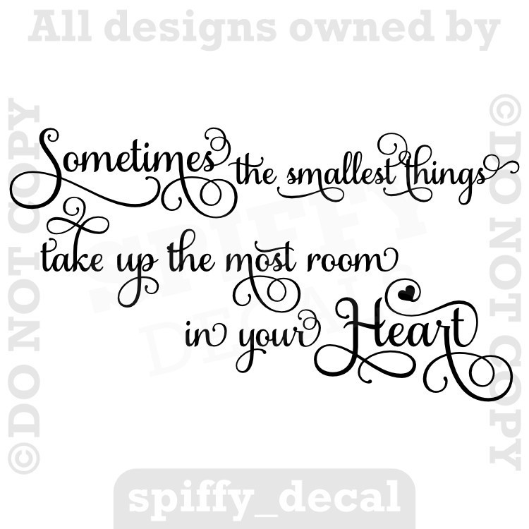 Sometimes The Smallest Things Room in Your Heart Vinyl Wall Decal Quote Pooh