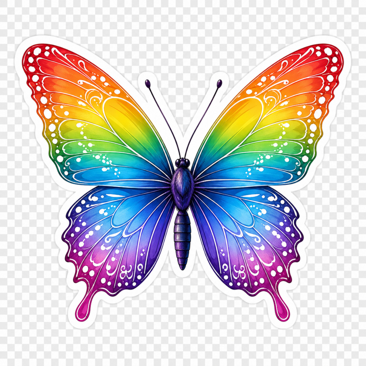 3 inch Rainbow Butterfly Sticker LGBTQ Pride Colorful Vinyl Decal Aesthetic