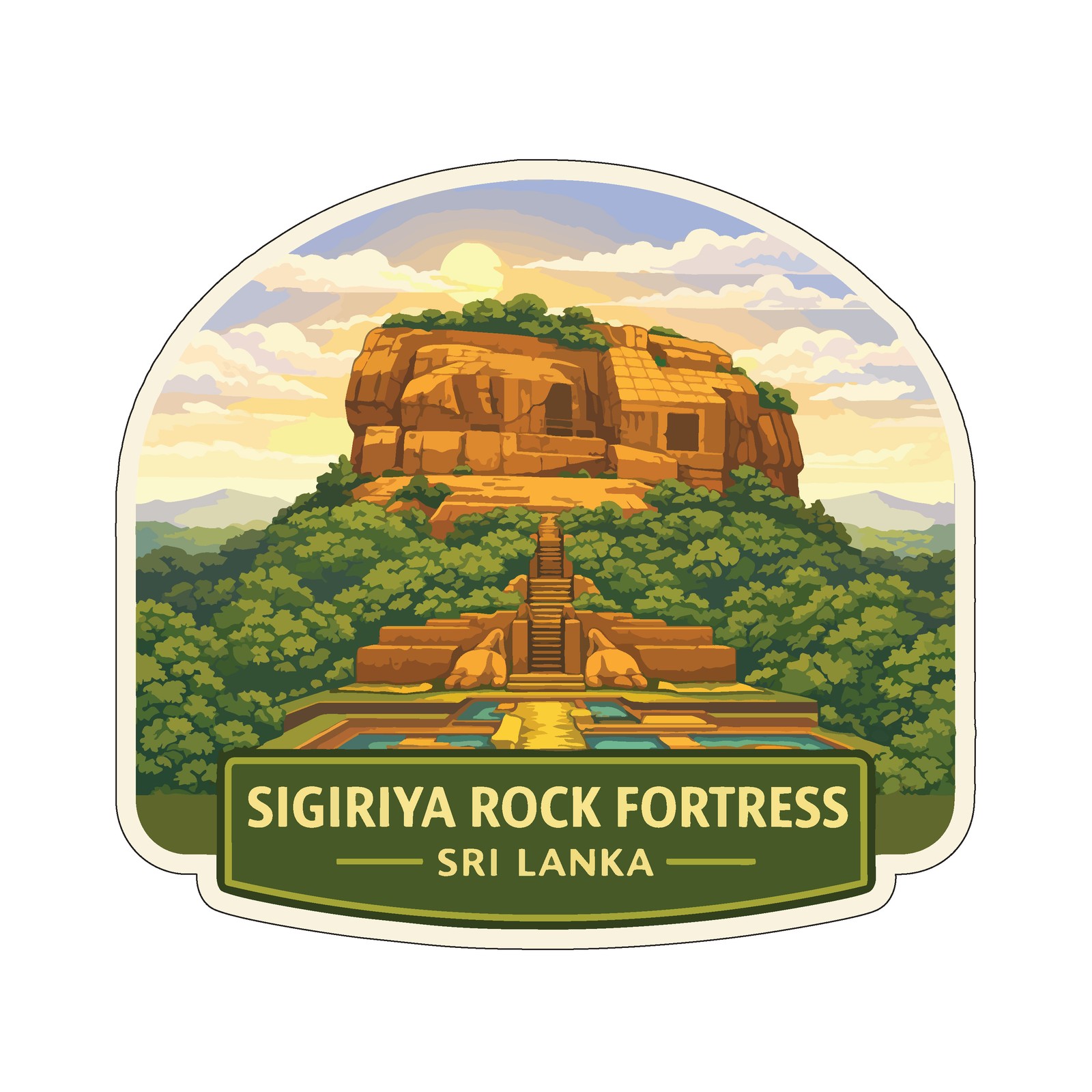 Sigiriya Rock Fortress site Sri Lanka Sticker Decal Vinyl Die-Cut World Heritage