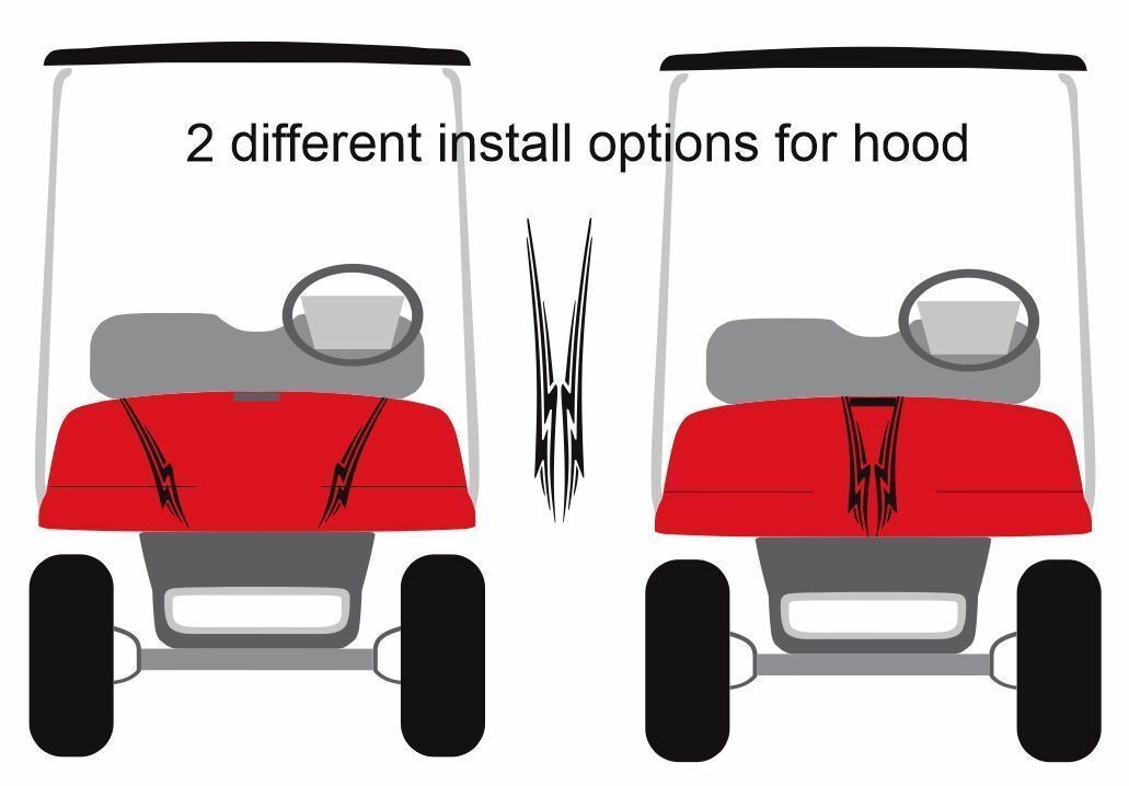Bolt Kit Stripe 3M Vinyl Sticker Golf Cart Decal Graphic EZ Go Club Car Yamaha
