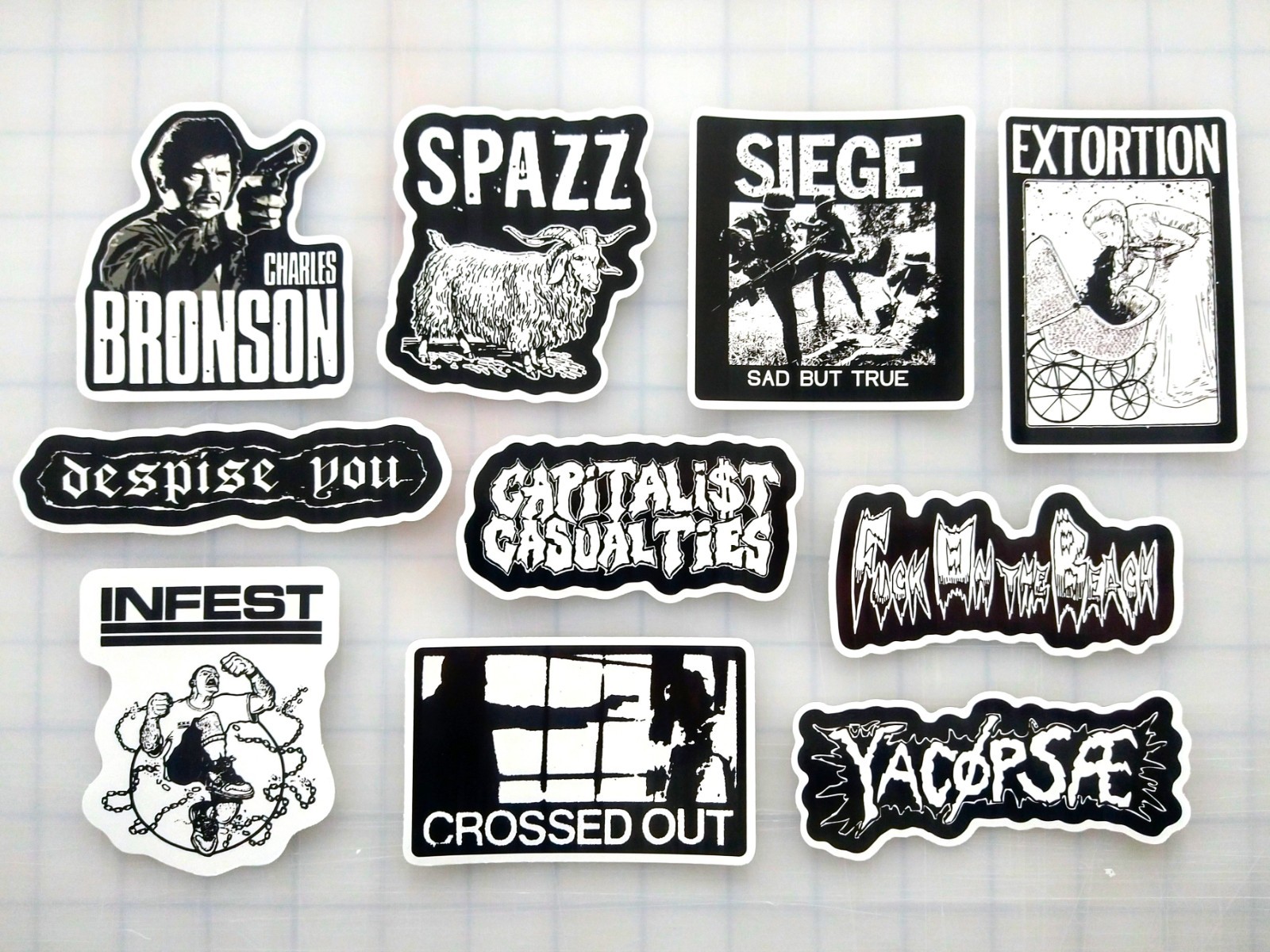 Powerviolence Vinyl Sticker Lot (10 Pack) SET 1 spazz infest charles bronson