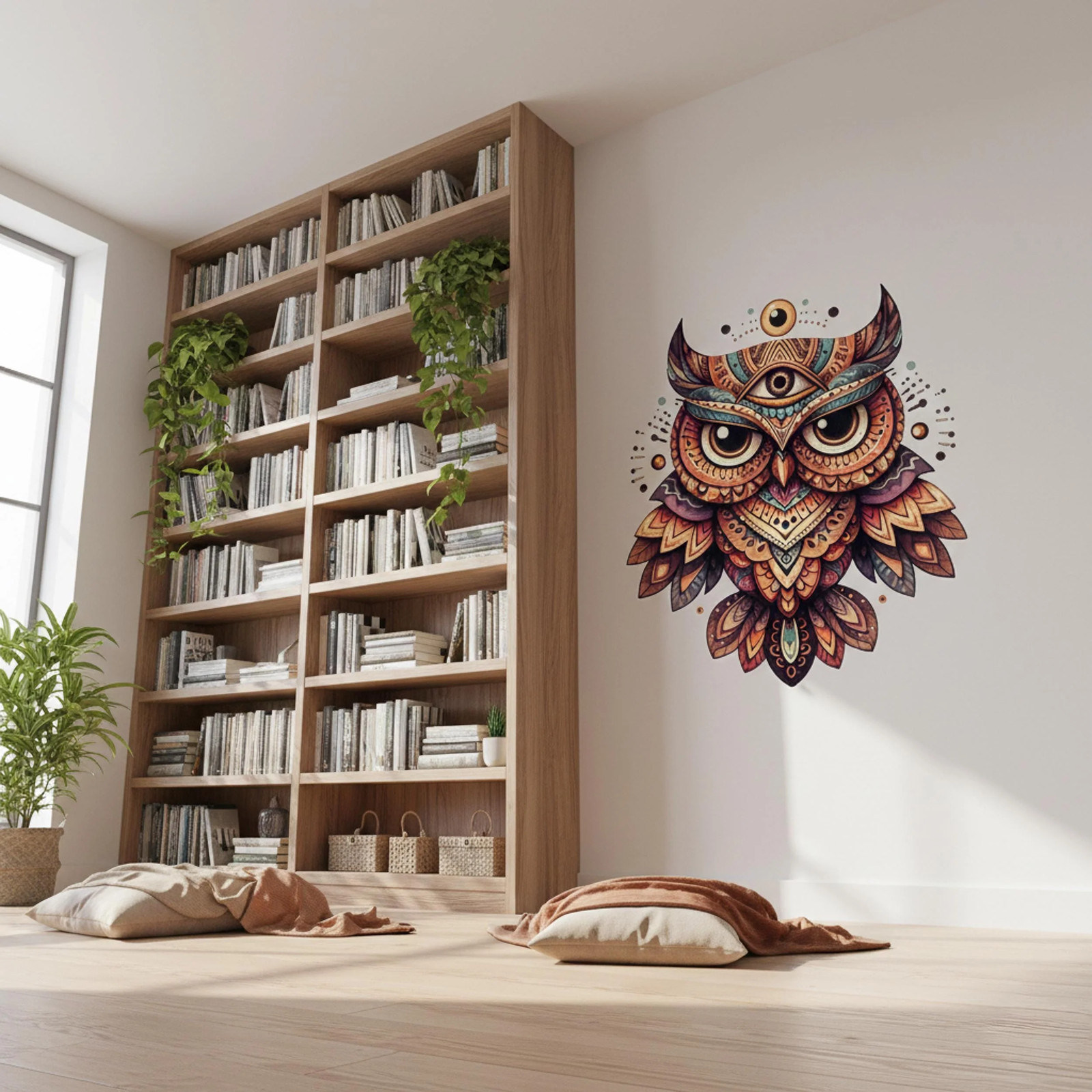 Mystical Owl Wall Decal | Spiritual Totem Wall Art