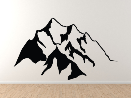 Landscape Decor – Mountain Range Silhouette Shadow Version 2- Vinyl Wall Decal