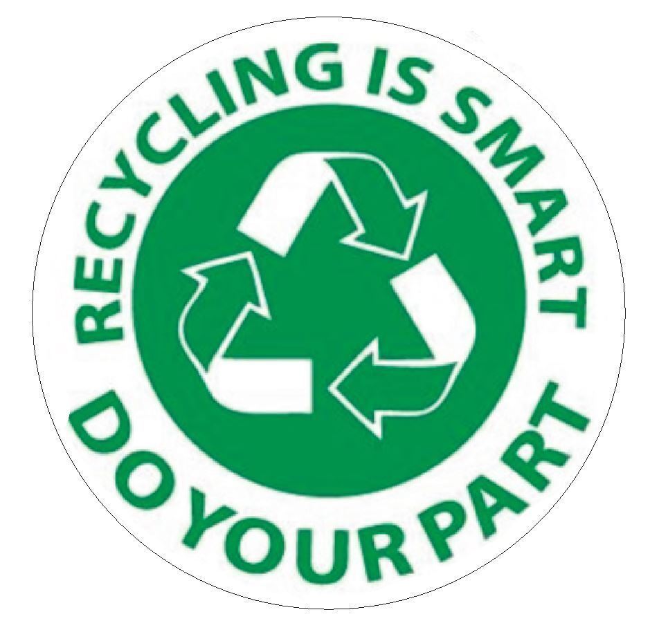 Recycling Is Smart Hard Hat Sticker Decal