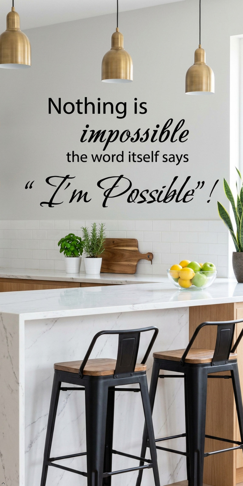 Nothing is Impossible Vinyl Wall Decal Decor Sticker Wall Home Art Removable