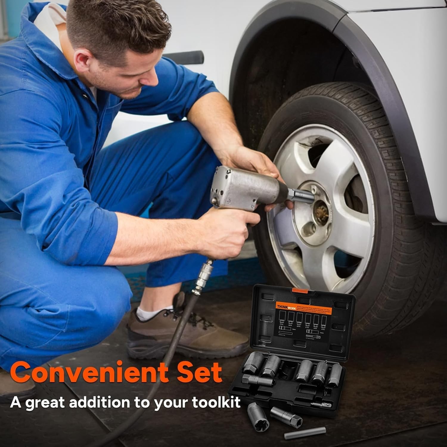 1/2 Inch Drive Lug Nut Extractor Set, Large Sizes, 10Pcs Wheel Lock Removal Kit,